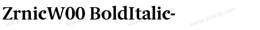 ZrnicW00 BoldItalic字体转换